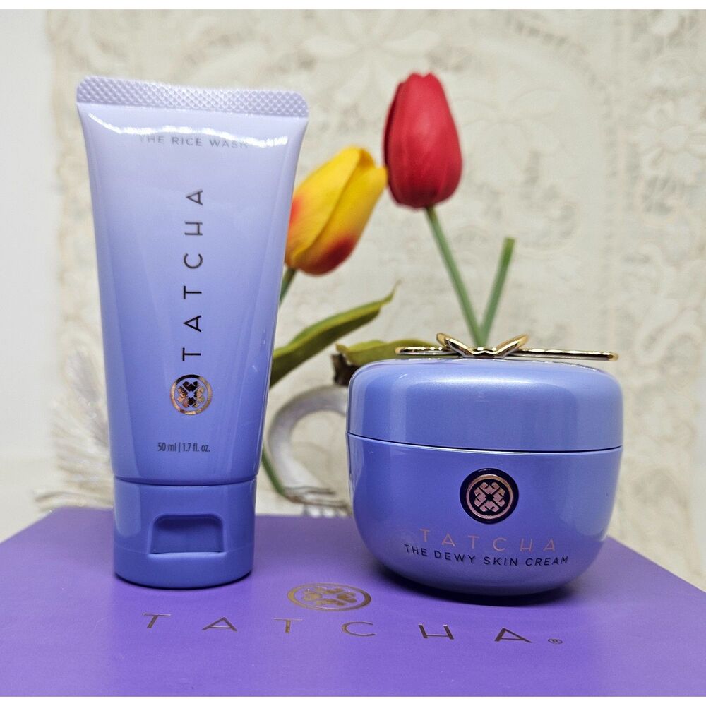 TATCHA DEWY CREAM 1.7oz. RICE WASH 1.7oz SET